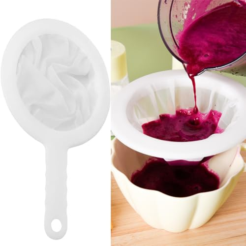 Tamiz de cocina de plástico para el hogar, malla fina, red de filtro de malla con gancho de asa, filtro de alimentos, tamiz de malla fina para mermelada sin semillas, harina, yogur, dispositivo de