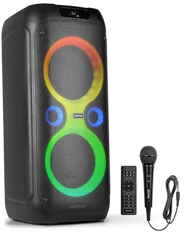 Fenton Core160 Musikbox Bluetooth Groß 240W, Akku 12 Std, Karaoke Mikrofon, BT 5.3, Fernbedienung, Partybox Bluetooth Box Groß, Stereo-Pairing, Tragbare Musik Box, Boom Box