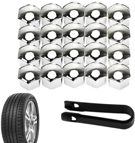 Humdcdy Capuchons d'écrou de Roue de Voiture, Couvercle de Boulon d'écrou de Roue,Jeu de Capuchons Cache-boulons - Couvercle Anti-poussière de Remplacement 17mm 19mm 21mm, Couvre-écrous de Pneu 20