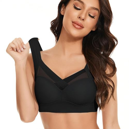 Reggiseno correttore posturale | Reggiseno senza fili ergonomico comfort crossover – Reggiseno con vestibilità comoda che regola la schiena delle donne, bel supporto posturale, spalle rigide e R
