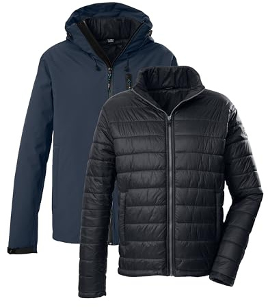 Killtec Herren Outdoorjacke/3 in 1 Funktionsjacke mit Kapuze und einzippbarer Steppjacke KOW 95 MN JCKT, dunkelblau, 4XL, 43492-000