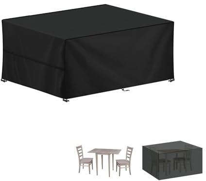 LAMUNI Funda Mesa Jardin Impermeable 100x60x74cm Funda Muebles Jardin Rectangular Cubierta para Muebles de Jardin 420D Tela Oxford Cubierta de Mesa Exterior Funda Protectora Mesa, Anti Viento, Anti-UV