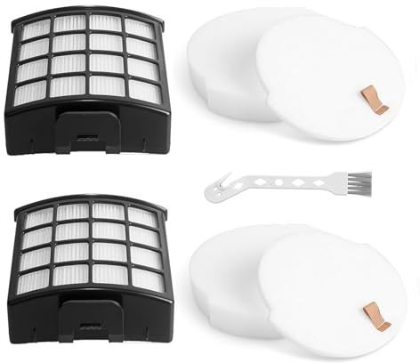 NZ850UKT NZ860UKT Filter Replacement for Shark Stratos Lift-Away Vacuum | NZ850UK NZ850UKT NZ860UK NZ860UKT AZ912UK AZ913UK Upright Vacuum Cleaner, Includes 2 HEPA & 2 Foam & Felt Filters