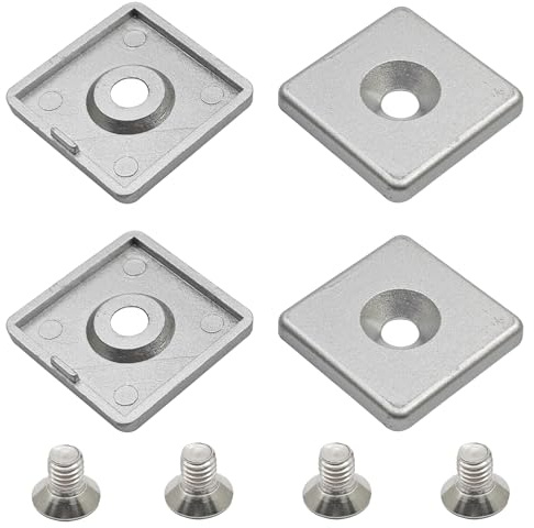4040 Series European Standard Aluminum Extrusion Profile End Caps with Screws, Accessories for T-Slot Aluminum Profiles, 4 Sets