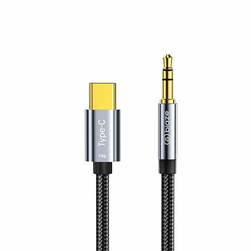 biaze Y96 USB-C zu 3,5mm Audio AUX Kabel, USB-C-zu-AUX-Adapter mit integriertem DAC, 48 kHz/16 Bit hochauflösender Klang, Plug & Play für Kopfhörer, Lautsprecher, Car-Audio, 0,5 m