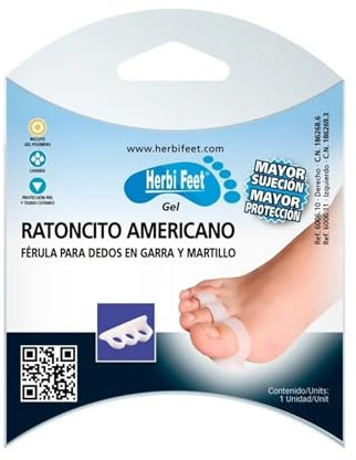 Férula para Dedos en Garra y Martillo Ratoncito Americano | Corrector de Dedos con Separador Integrado | Protector de Dedos Pie en Gel | Alivio de Rozaduras y Presión | Talla Única Pie Izquierdo