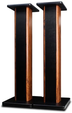 1 par de soportes para altavoces de madera, diseño hueco que se puede llenar con arena, para escritorio de alta fidelidad de cine en casa y altavoces satélite