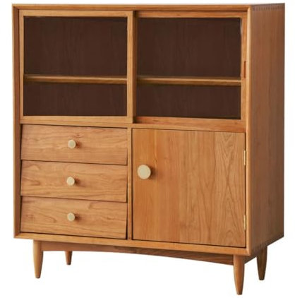 Aparador Aparador nórdico de madera maciza, mueble de almacenamiento de madera de cerezo, mueble de almacenamiento de madera maciza for restaurante, mueble minimalista moderno, mueble for té Aparador