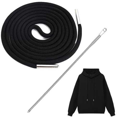 Kordel Für Jogginghose Kordel Für Hoodie, 160cm Hosen Kordel,Hoodie Kordel,Kordelzug Kordelband Mit Durchziehnadel, Kordelzug Für Hoodie,Für Jogginghosen,Hoodies,Jacken,Sweatshirts(160cm, 2+1 Stück)