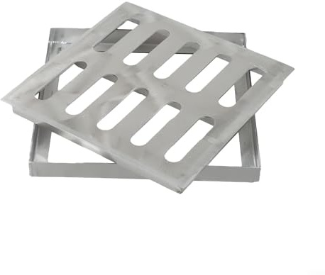 Stainless Steel Floor Drain Cover, Square Grate, With Frame Outdoor Drainage System, For Garden Patio Bathroom, 150X150mm 200X200mm 300X300mm(200 * 200 * 20 * 2mm)