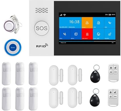 Sistema De Alarma De Seguridad For El Hogar WiFi Inalámbrico For La Aplicación Tuya Smart Life con Detector De Movimiento Inteligente Y Sensor De Puerta(H)