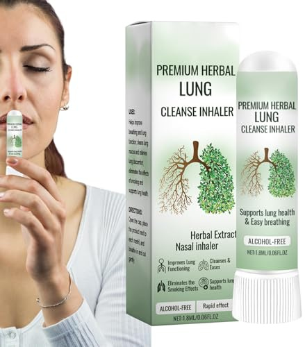Inhalador De Mejora Y Cuidado De Los Pulmones - Inhalador De Nariz Para Limpieza De Pulmones De Plantas | El Limpiador Limpiador Del Aliento De 1,8 Ml Promueve Conductos Nasales Más Claros Para Una Re