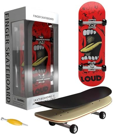 LIULINY Fingerboard Professionnel, 5 Couches érable Mini Skateboard, Monter Soi Même Finger Skate, pour Les Passionnés de Skateboard, Cadeaux d'anniversaire pour Enfants, Jeux et Jouets pour Enfants