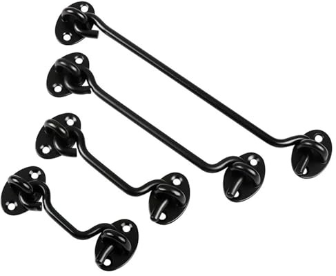 4Set Serratura for porta del fienile for scorrevole for cancello Gancio in acciaio inossidabile Rullo for Accessori for cabina doccia Per Finestra(4 inch)