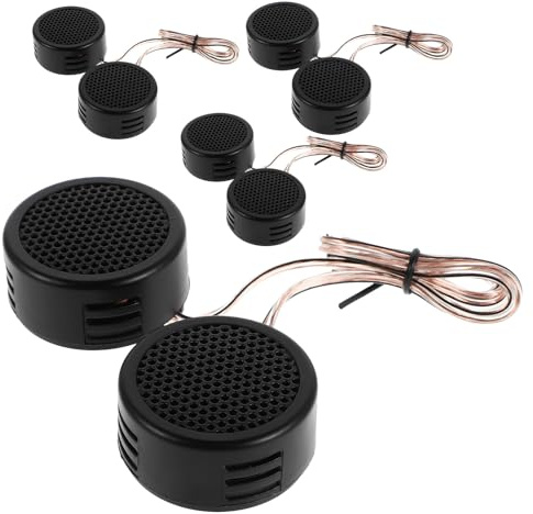 Ipetboom 4 Paires de Tweeters à Dôme 500 W pour Voiture Haut-Parleurs à Pavillon Automobiles Pièces de Rechange Compatibles Système Audio Véhicule Son Clair et Précis Installation
