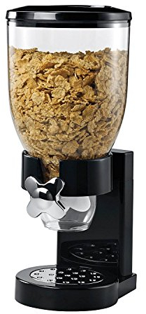 Shine ® Single Cereal Dispenser Dry Food Container Pasta Kitchen Machine White & Black (Black)