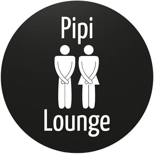 DankeDir! Pipi Lounge Deko WC Schild schwarz 20 x 20 cm Witziges Dekoschild - lustige Wanddeko Türschild Toilette Gäste WC Gästetoilette Besuchertoilette - Kloschild Einladung Gäste