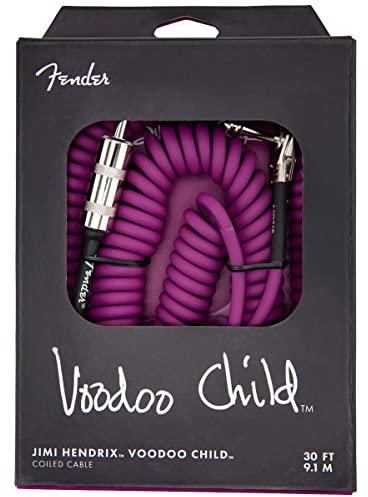 Fender Hendrix Voodoo Child Instrumentenkabel, Violett, Gitarrenkabel gerade/gewinkelt, Premium-Sound, langlebige Ummantelung, optimale Signalübertragung, Bühne & Studio, 3m
