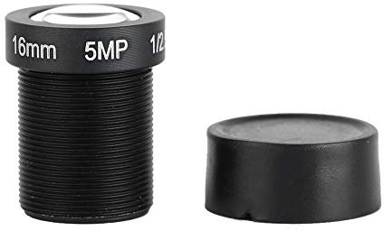 16mm Fixed Focal Board Lens, 5MP HD CCTV Security Camera Wide Angle Lens, Standard M12x0.5 Screw Connector Camera Replacement Parts