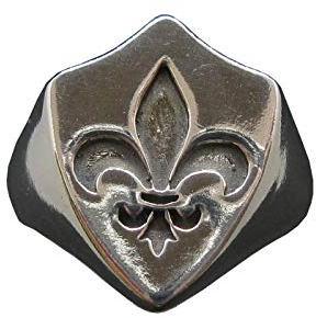 Sterling Silber Herren Siegelring Fleur De Lys Massiv Echt Punziert 925