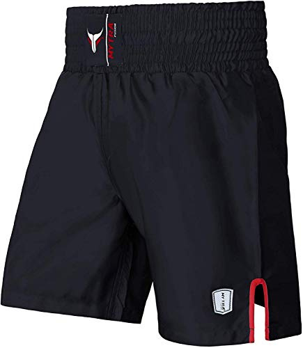 Mytra Fusion Kids Boxing Shotrs Trunks for Boxing MMA Muay Thai Fitness Gym Workout Training (Black, XXXS)