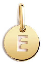 SINGULARU - Mini Medallion Letter. Colgante Inicial en Plata de Ley 925 con Acabado Baño de Oro de 18 Kt. Combinable con Collar. Joyas para Mujer. Letra E