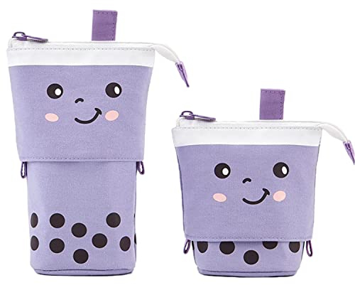 HIQE-FL Federmäppchen mit Reißverschluss, Mäppchen für Mädchen, Teenager, Schüleretui, Stiftehalter, Teleskop-Federmäppchen, S, Modern