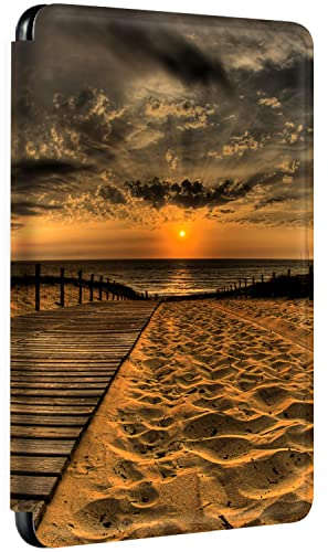 Hülle für Kindle Paperwhite 11. Generation 2021 6,8 Hülle Flip Leder Silikon Schutzhülle, Auto Aufwachen oder Schlafen Magnetisch TPU Case, Meer Sandstrand Muster Hülle für Paperwhite 2021 (7)