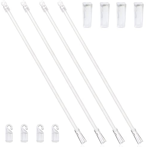 43,2 cm Blind-Neigungsstab mit Haken und Griff, Acryl Klar Blindstange Ersatz, Blindöffner Stick lang, vertikaler Jalousienstab Steuerteil Öffner Zubehör (4 Sets)