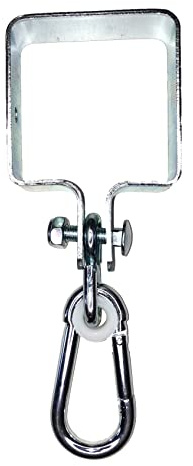 Sunload Manschettenhaken mit Karabiner verzinkt, Schaukelhaken für Balken oder Kanthölzer, 2er Set (90x90 mm)