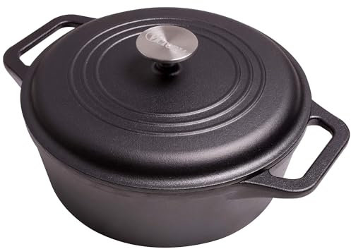 Victoria Horno Holandés Inducción Hierro Fundido Esmaltado 27cm, Cocotte 5,7L, sin PTFE ni PFOA, Apto para Fuego, Barbacoa, Horno, Vitrocerámica, Gas