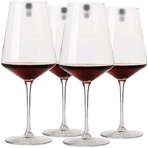 UTMACH Clásico Copas de Vino Tinto de Tallo Largo, Borde Fino, Copas de Vino Tinto de Tallo Largo, Juego de 4 Copas Transparentes, cristalería de Regalo de Boda Copa