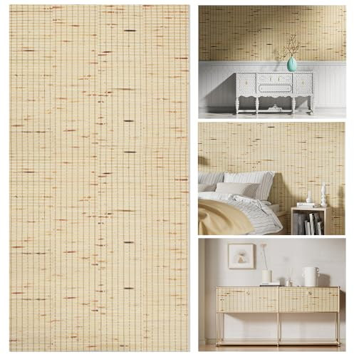 SINGULARWOOD Bamboo Wall Paneling for Home Decor, Wainscoting and Ceiling Covering, 47.2x11.8 in (4 Packs),Natural Bamboo