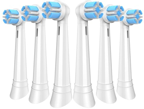 6er MERUYOO Ersatzbürsten Kompatibel mit Oral B iO 10/9/8/7/6/5/4/3 aufsteckzahnbürsten (weiß)