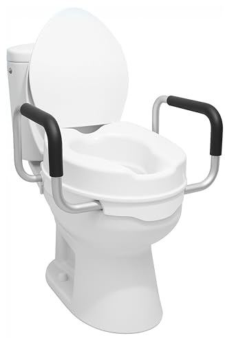 App Life Rialzo WC per Anziani con Braccioli e Coperchio 10 cm