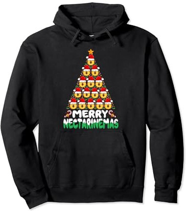 Fruit Nectarine Xmas Shirt Merry Nectarinemas Christmas Tree Pullover Hoodie