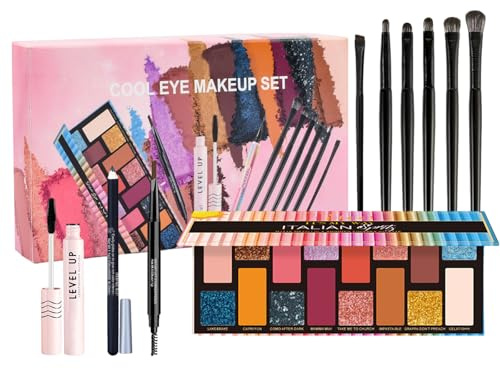 Professional Makeup Lidschattenpalette, Shadow Palette, Eyeshadow Make Up Kosmetik, Vegane Augenpalette Smokey Eyes Glitter Gepresster Puder Lidschatten Palette Nudetöne mit Spiegel, 16 Farbtöne (B)