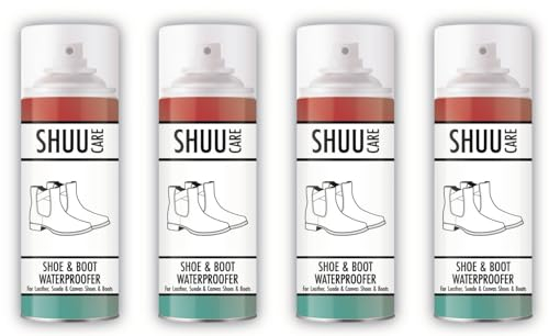 HitlineUK Shoe Protector Spray 4 x 300 ML - long lasting Waterproof and stain protection, Waterproof Spray to Protect Shoes