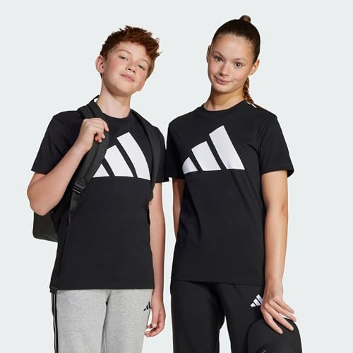 adidas Unisex - Bambini ESSENTIALS BIG LOGO T-SHIRT, Black / White, 13-14 Years
