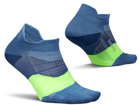 Feetures Elite Ultra Light Cushion Ankle Socks - Sport Sock with Targeted Compression - Bahama Blue, S (1 Pair)