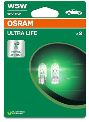 OSRAM ULTRA LIFE, W5W, Doble Blister (2 lámparas)