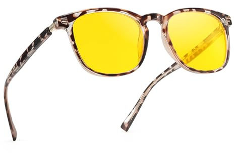 TJUTR Night Driving Glasses for Women Polarised Yellow Lens Anti-Glare Headlight Night Vision Glasses Glare Guard at Nighttime/Rain/Fog