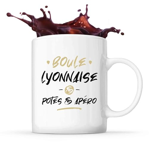 Otshirt Tasse Boule lyonnaise potes apéro | Mug | Idée Tasse Personnalisable Cadeau Anniversaire Fête Original Famille Travail Départ Collègue Retraite Noël.