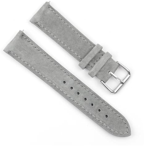 HFBZVAFC Uhrenarmbänder aus Leder, weiches Wildleder, 18 mm, 19 mm, 20 mm, 22 mm, 24 mm, Ersatz-Uhrenarmbänder for Männer und Frauen(Gray,18mm)