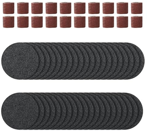 60 Ersatz-Schleifpapier Scheiben Pad (20 Stück Schleifpapier mit 80er Körnung / 20 Stück Schleifpapier mit 120er Körnung / 20x Stück Nagelfeilen) für Elektrischer Hornhautentferner