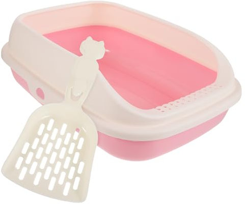 1 Satz Katzenklo für Kitten Halbgeschlossene Katzentoilette mit Niedrigem und Bequemem Zugang für Hause und Kleine Design