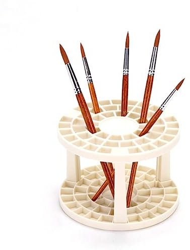 DOITOOL Pinselhalter Aus Stiftehalter Für Kosmetik Und Malerei Mehrloch-organizer Für Künstlerwerkzeuge Und Make-up Runder Stifthalter Für Heim Und Kunstschulen Cremeweiß