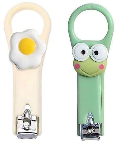GNALIA Tagliaunghie per Neonati e Bambini, 2 Pezzi, Acciaio Inossidabile, Design Lama Curva, Multicolore