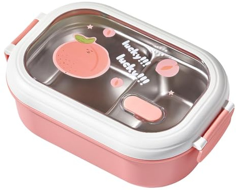 Flaroey Scatola Portapranzo per Bambini Contenitori per Alimenti Portatili Sigillati e Adorabili per Bambini Scatola Portapranzo Riscaldabile Rosa