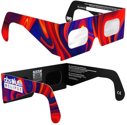 Absolute Eclipse Goo Solar Eclipse Brille - ISO 12312-2 geprüft & CE-zertifiziert - EU-Hersteller - 2er-Pack Paar - 2026 Eclipse Europe